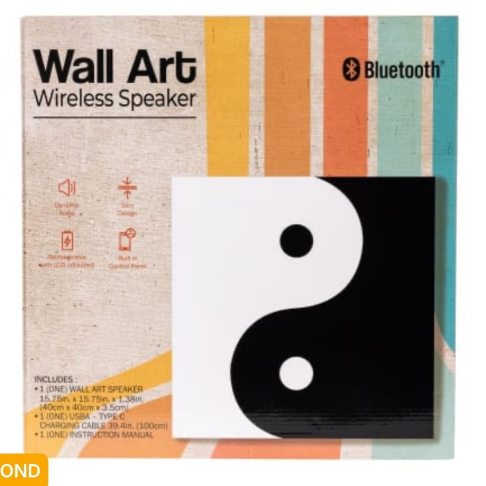 Wall art Bluetooth speaker - Ying Yang - NEW